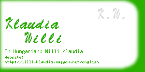 klaudia willi business card